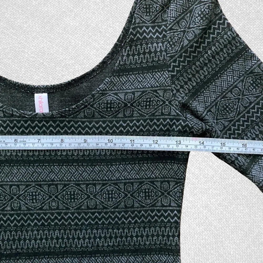 Black and Grey Bodycon Half Sleeve Pullover Dress Size S - Picture 3 of 7